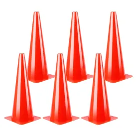 18 Inch Traffic Cones,6 Pack,Safety Hazard Caution Cone Road Street Parking Cone, Plastic Cone for Driving Practice(Orange)