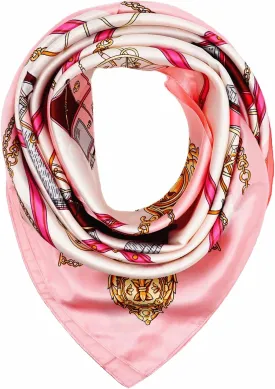 3535 inches large square women's satin silk like head scarf fashion pattern silk feeling hair sleeping wrap