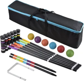 [6 Players] Premium Croquet Set 35'' for Families, Croquet Set with Carrying Bag for Yard Outdoor Lawn Backyard Games for Kids Adults All Ages
