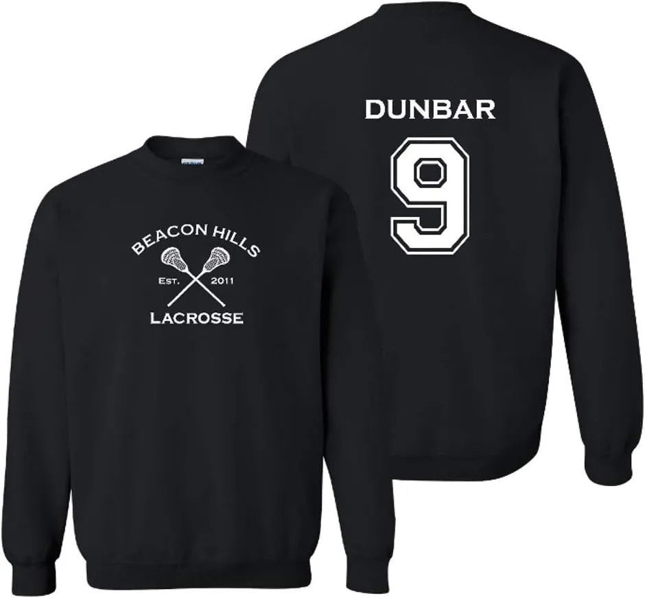 Adult Dunbar 9 Beacon Hills Lacrosse 2-Sided Crew Neck Pullover