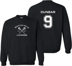 Adult Dunbar 9 Beacon Hills Lacrosse 2-Sided Crew Neck Pullover