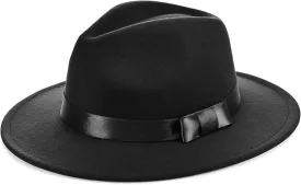 BABEYOND 1920s Fedora Hat for Men Gatsby Wide Brim Fedora Hat Felt Panama Cap with Band for Women Men