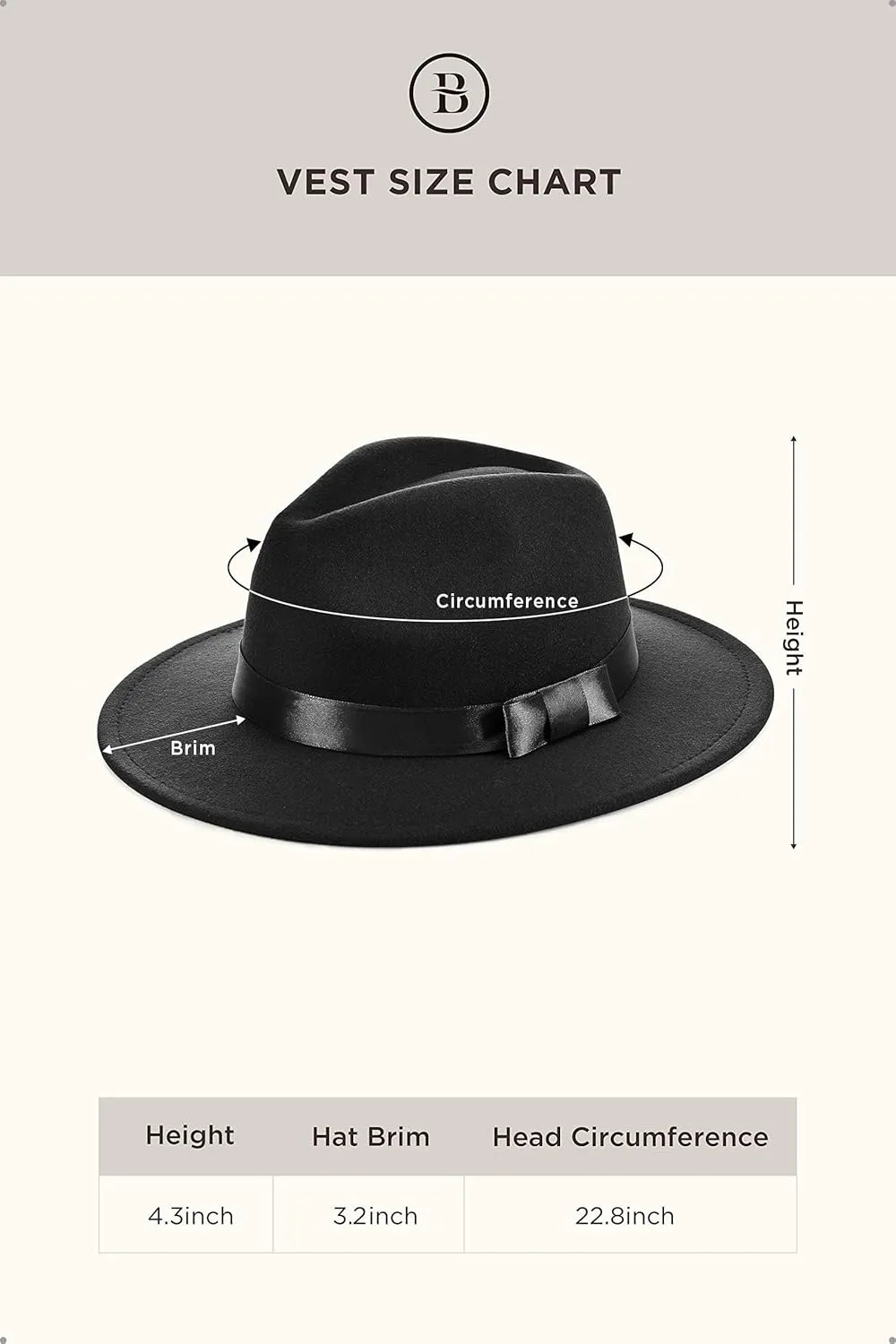 BABEYOND 1920s Fedora Hat for Men Gatsby Wide Brim Fedora Hat Felt Panama Cap with Band for Women Men