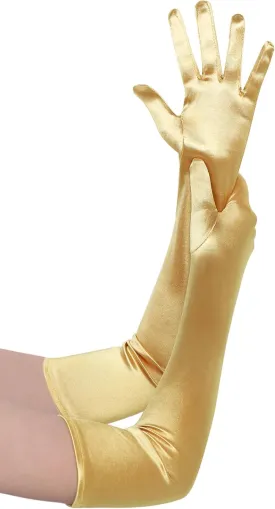 BABEYOND Long Opera Party 1920s Satin Tea Party Gloves Costume Stretchy Adult Size Elbow Length Bridal Gloves