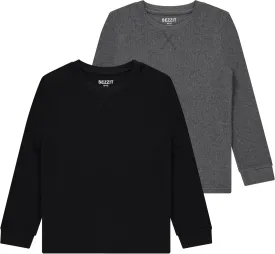 Boys' 2-Pack Long Sleeve Thermal Shirts  Warm & Breathable Tops for School and Play, Sizes 4-18