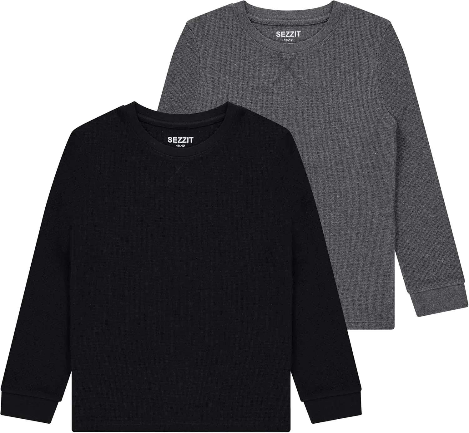 Boys' 2-Pack Long Sleeve Thermal Shirts  Warm & Breathable Tops for School and Play, Sizes 4-18