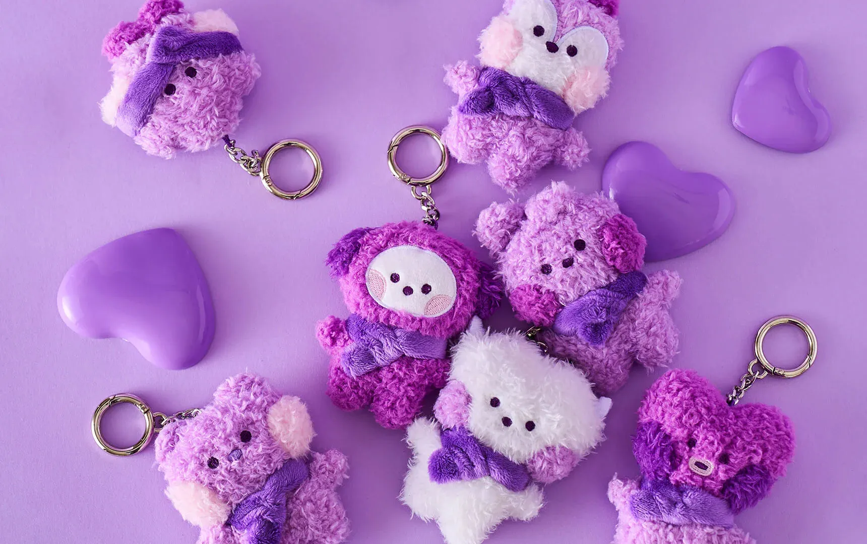 BT21 CHIMMY MINI MININI PURPLE OF WISH PLUSH KEYRING