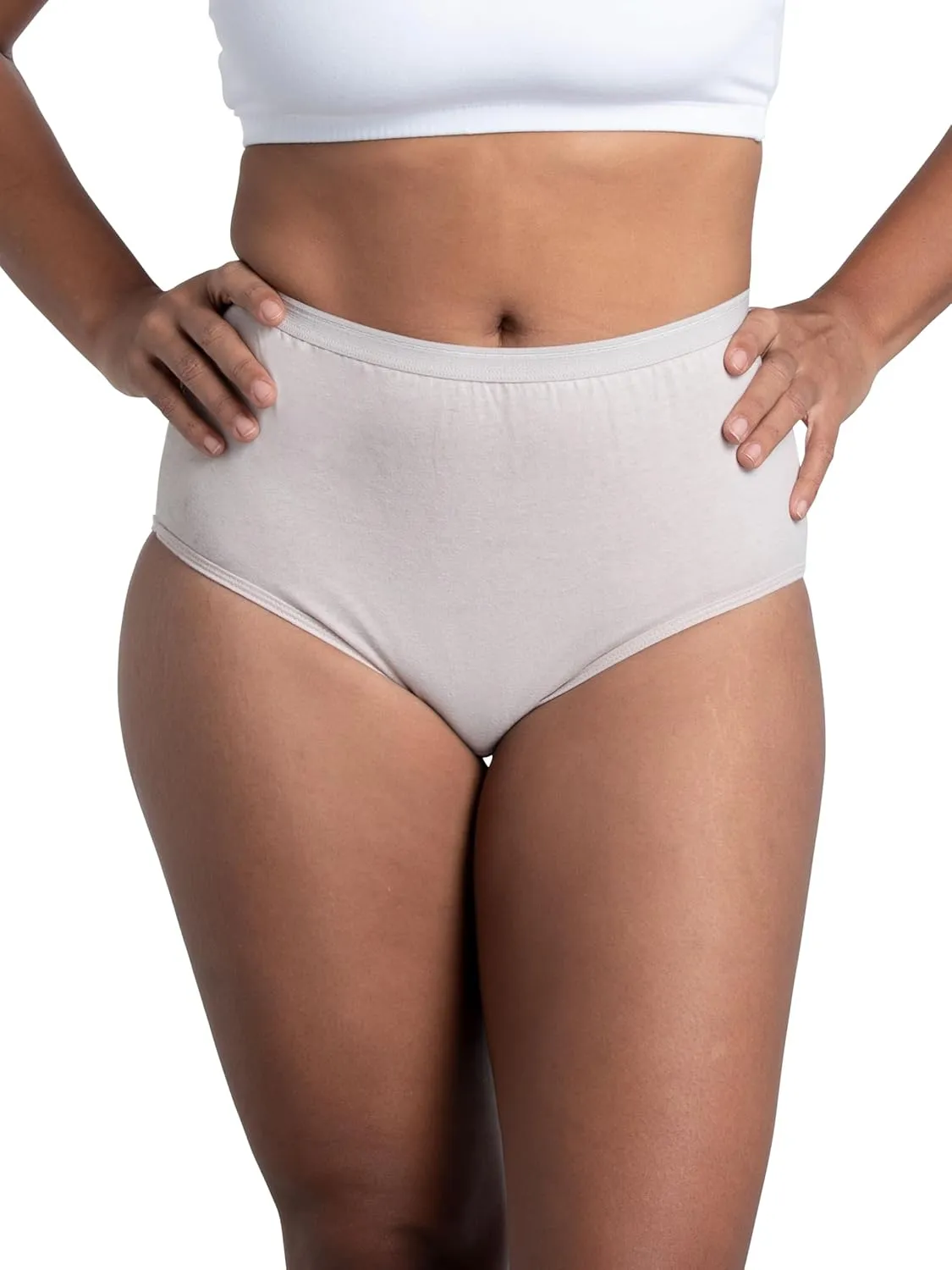 Fruit of the Loom Women's Eversoft Cotton Underwear Multipacks, Tag Free & Breathable, Available in Plus Size