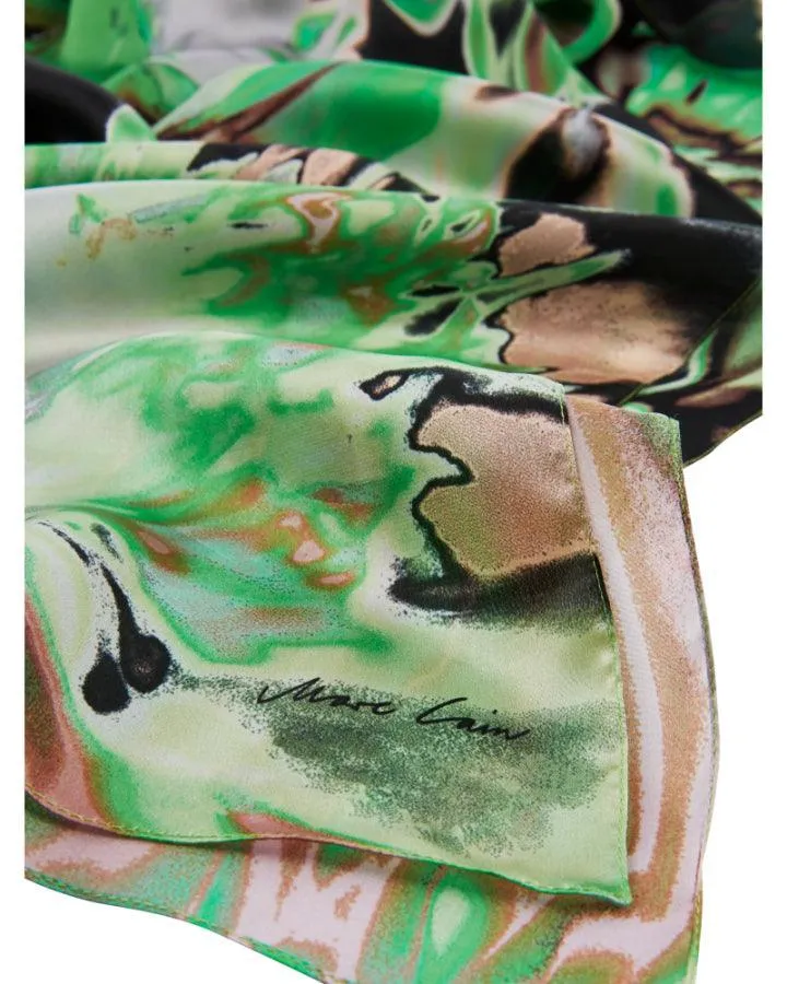 Green Abstract Print Scarf