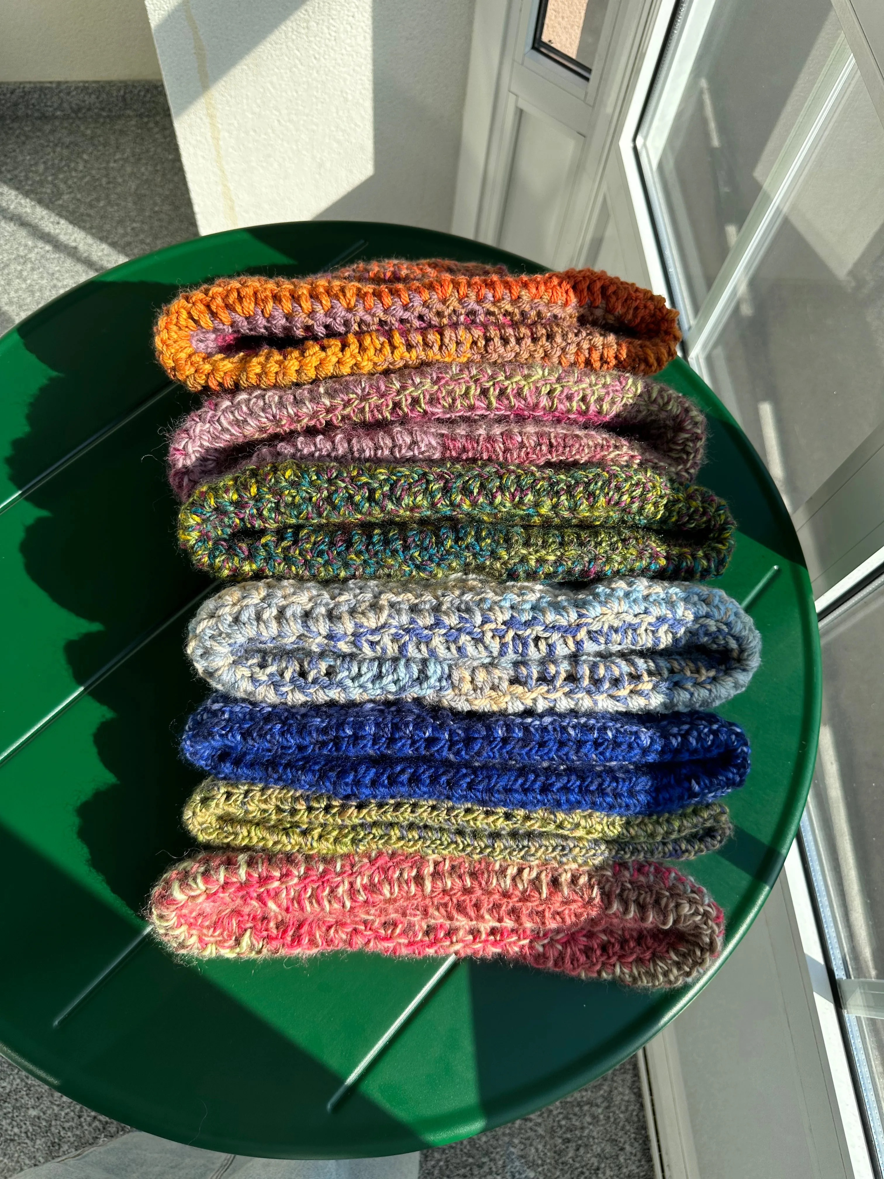 Handmade Fireburst chunky crochet bowler hat