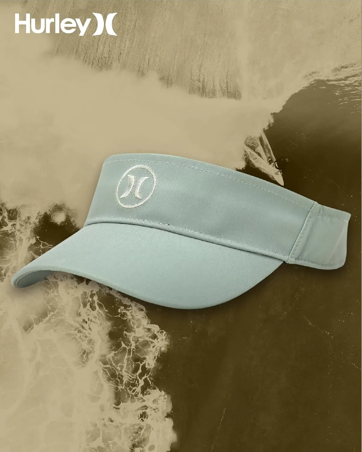 Hurley Women's Sun Visor Hat - UV Protection Square Curved Bill Adjustable Snap Athletic Golf Tennis Visor for Outdoor