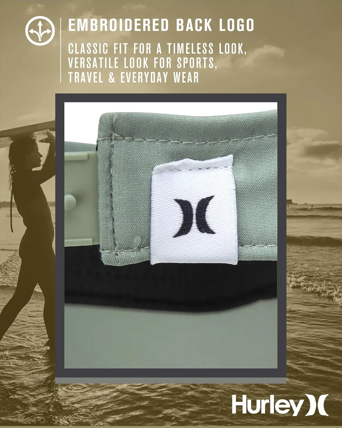 Hurley Women's Sun Visor Hat - UV Protection Square Curved Bill Adjustable Snap Athletic Golf Tennis Visor for Outdoor