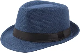 Jazz Fedora Hat Panama Hat Men Vintage Top Hat Men's Fashion Jazz Cap, Fits Head Circumference 56-58cm/22-22.83"