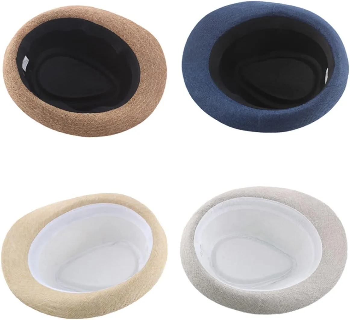 Jazz Fedora Hat Panama Hat Men Vintage Top Hat Men's Fashion Jazz Cap, Fits Head Circumference 56-58cm/22-22.83"