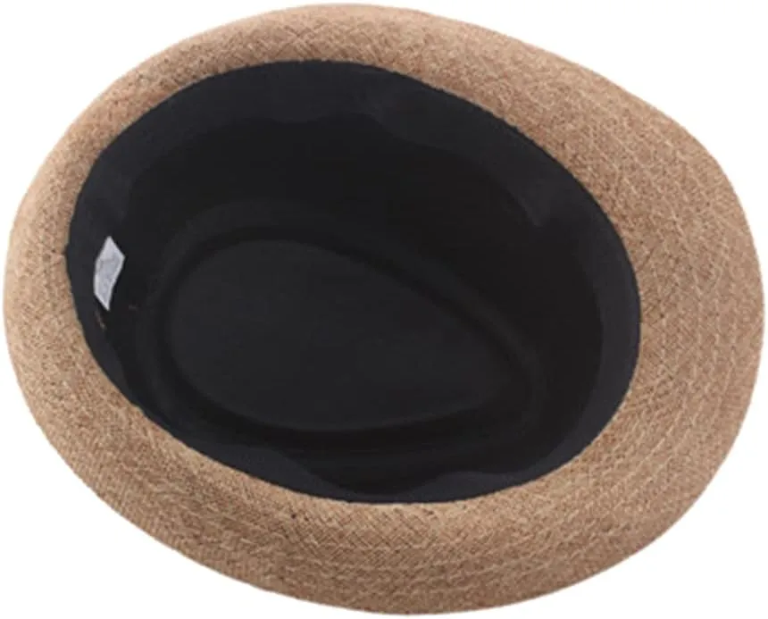 Jazz Fedora Hat Panama Hat Men Vintage Top Hat Men's Fashion Jazz Cap, Fits Head Circumference 56-58cm/22-22.83"