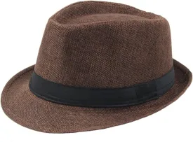 Jazz Fedora Hat Panama Hat Men Vintage Top Hat Men's Fashion Jazz Cap, Fits Head Circumference 56-58cm/22-22.83"