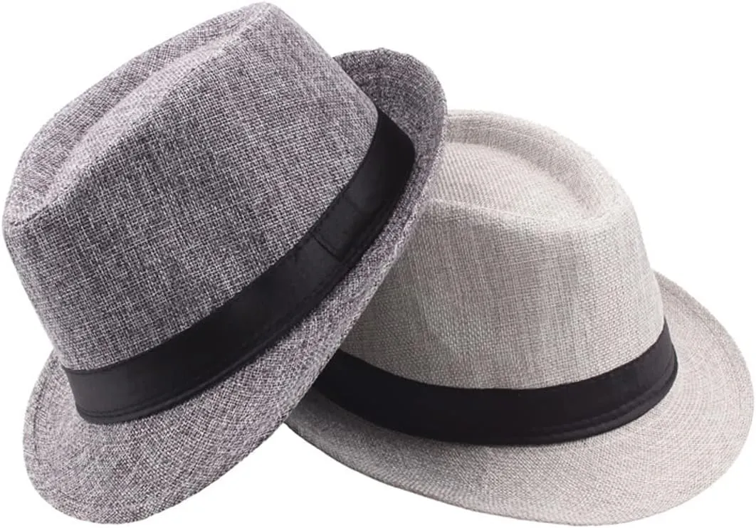 Jazz Fedora Hat Panama Hat Men Vintage Top Hat Men's Fashion Jazz Cap, Fits Head Circumference 56-58cm/22-22.83"