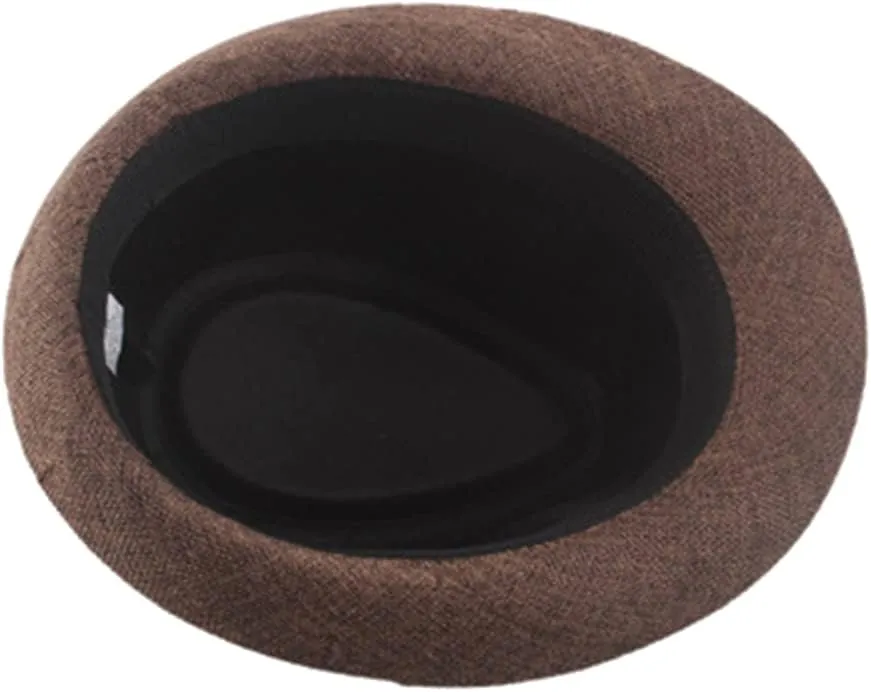 Jazz Fedora Hat Panama Hat Men Vintage Top Hat Men's Fashion Jazz Cap, Fits Head Circumference 56-58cm/22-22.83"