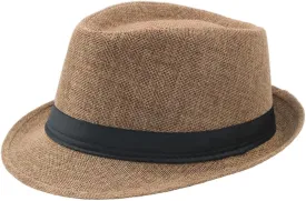 Jazz Fedora Hat Panama Hat Men Vintage Top Hat Men's Fashion Jazz Cap, Fits Head Circumference 56-58cm/22-22.83"