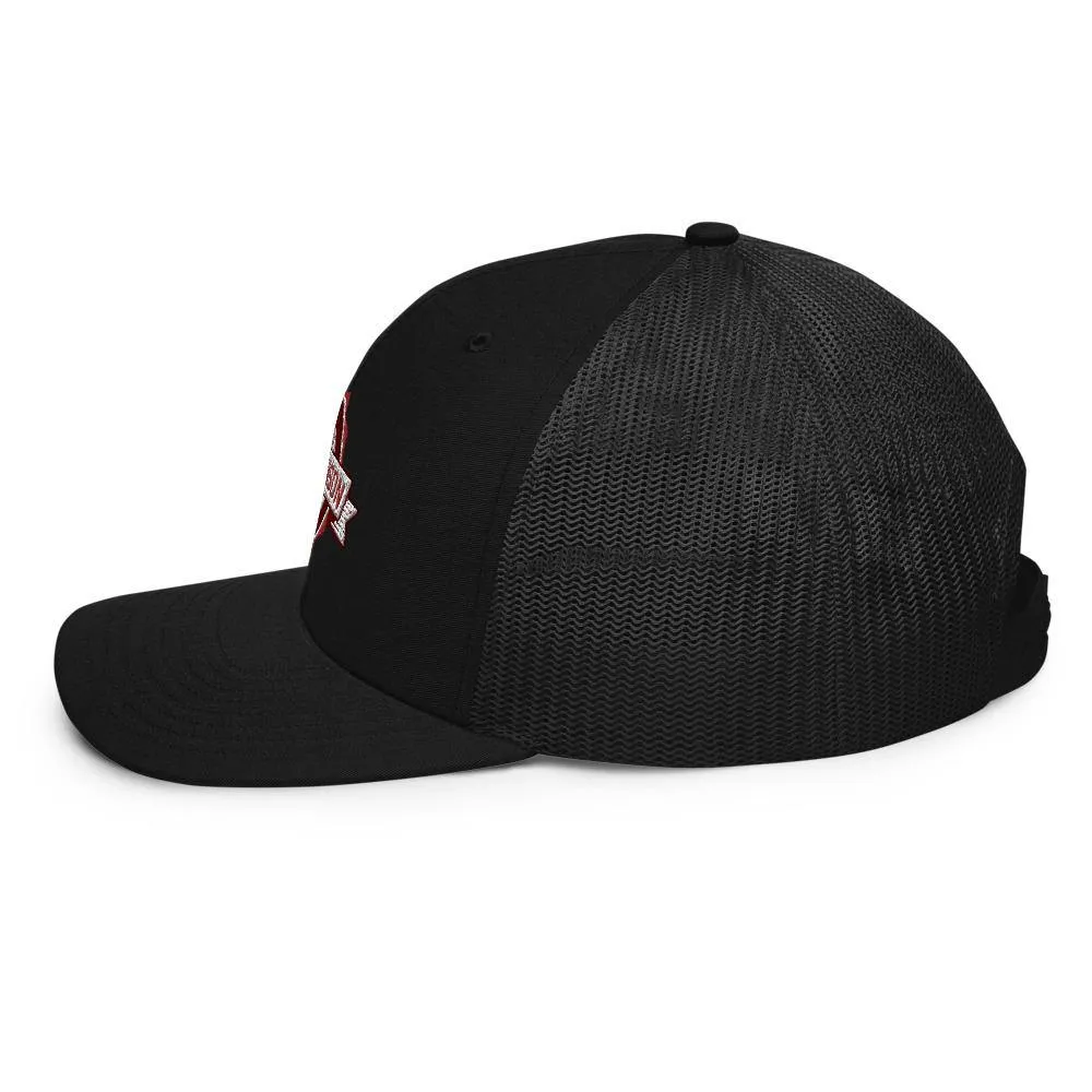 Jim Johnson Embroidered Mesh Trucker Hat- Black