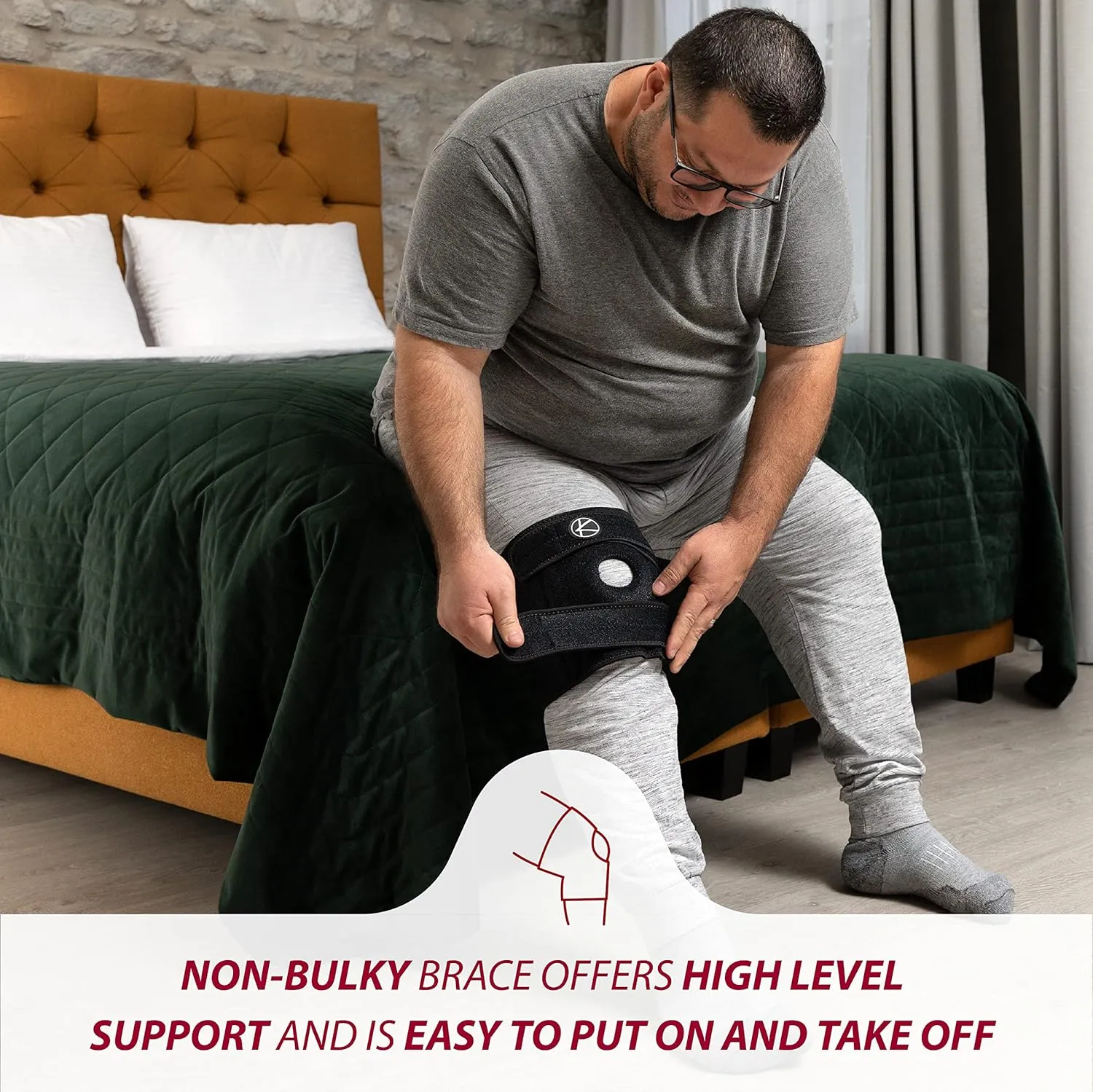 KARM Plus Size Knee Brace for Women & Men Plus Size - Adjustable Copper Knee Support Brace for Meniscus Tear, Arthritis Pain, Compression with Side Stabilizers - Obese People (4XL/5XL/6XL)