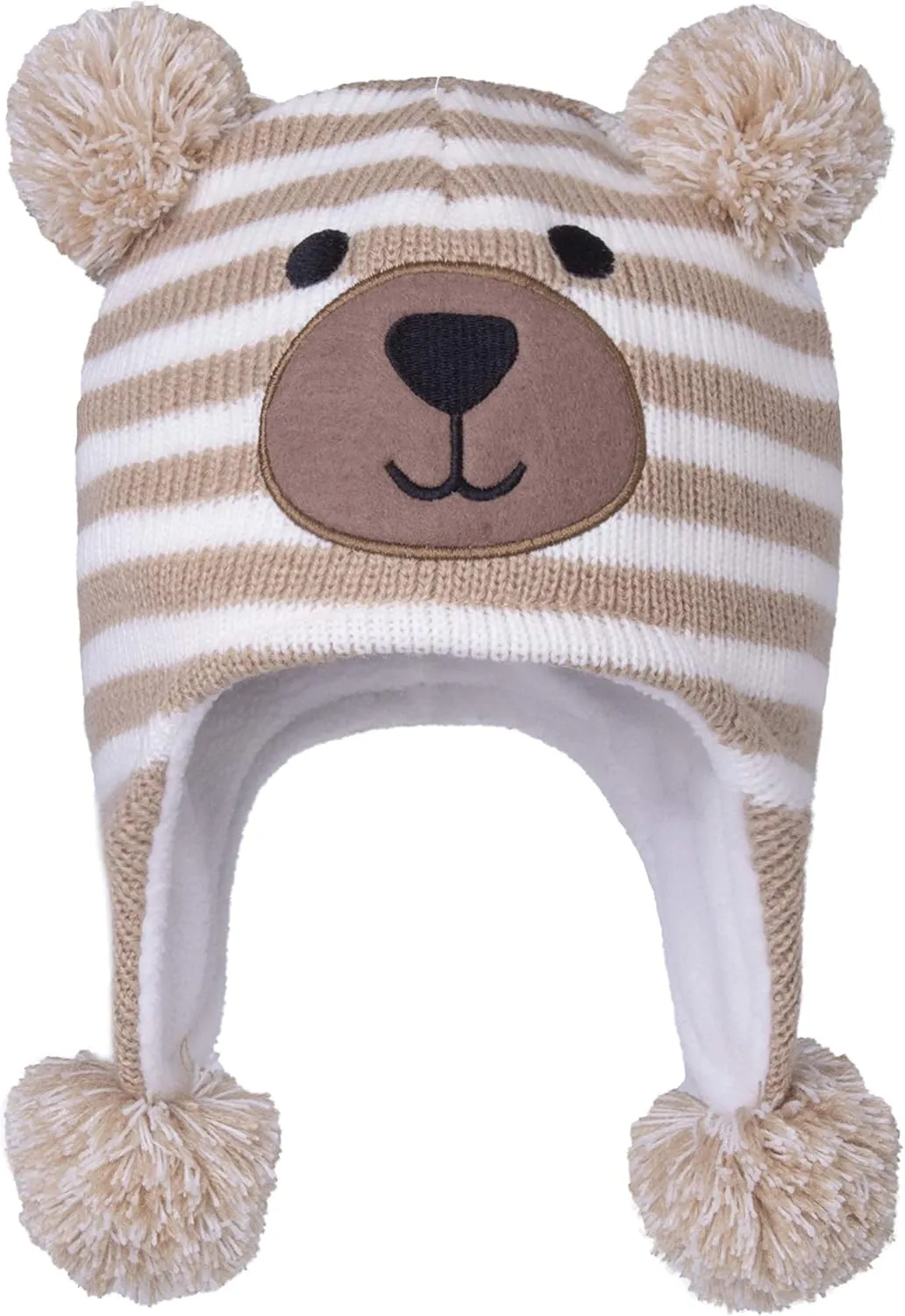 LANGZHEN Toddler Kids Infant Winter Hat,Earflap Knit Warm Cap Fleece Lined Beanie for Baby Boys Girls