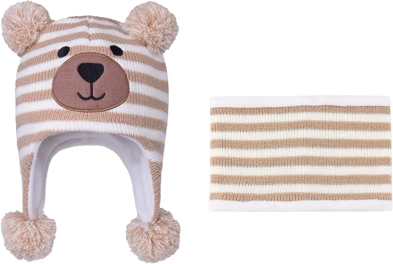 LANGZHEN Toddler Kids Infant Winter Hat,Earflap Knit Warm Cap Fleece Lined Beanie for Baby Boys Girls