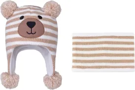LANGZHEN Toddler Kids Infant Winter Hat,Earflap Knit Warm Cap Fleece Lined Beanie for Baby Boys Girls