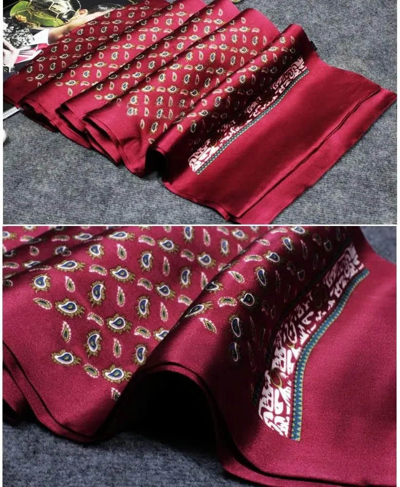 Lonxu Fashion Mens 100% Silk Long Scarf/Cravat Scarives Double Layer
