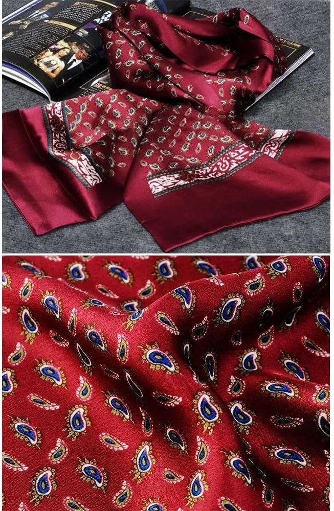 Lonxu Fashion Mens 100% Silk Long Scarf/Cravat Scarives Double Layer
