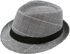 Men's Vintage Style Classic Unisex Fedora Hats for Men Women Panama Pork Pie Hats Flat top Boater (White-1, One Size)