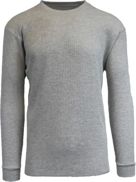 Men's Waffle Knit Thermal Shirts - Long Sleeve, Crew Neck, Warm Winter Layers (S-2XL)
