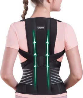 Omples Posture Corrector for Women and Men Thoracic Back Brace Straightener Shoulder Upright Support Trainer for Body Correction and Neck Pain Relief, Large (waist 39-42 inch)