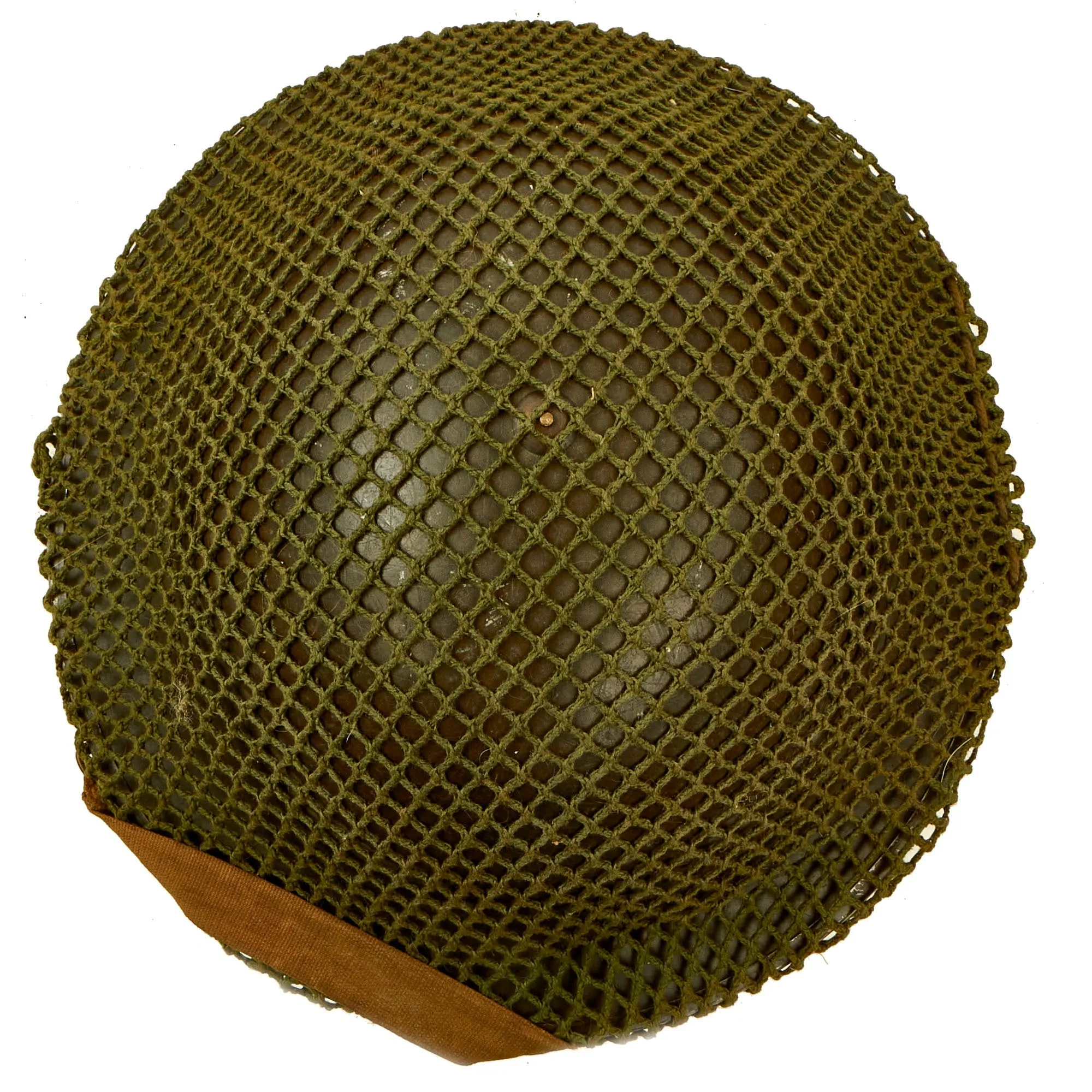 Original Canadian WWII Brodie MkII Steel Helmet by Canadian Motor Lamp Company Complete with Helmet Net and Scrim - Dated 1942