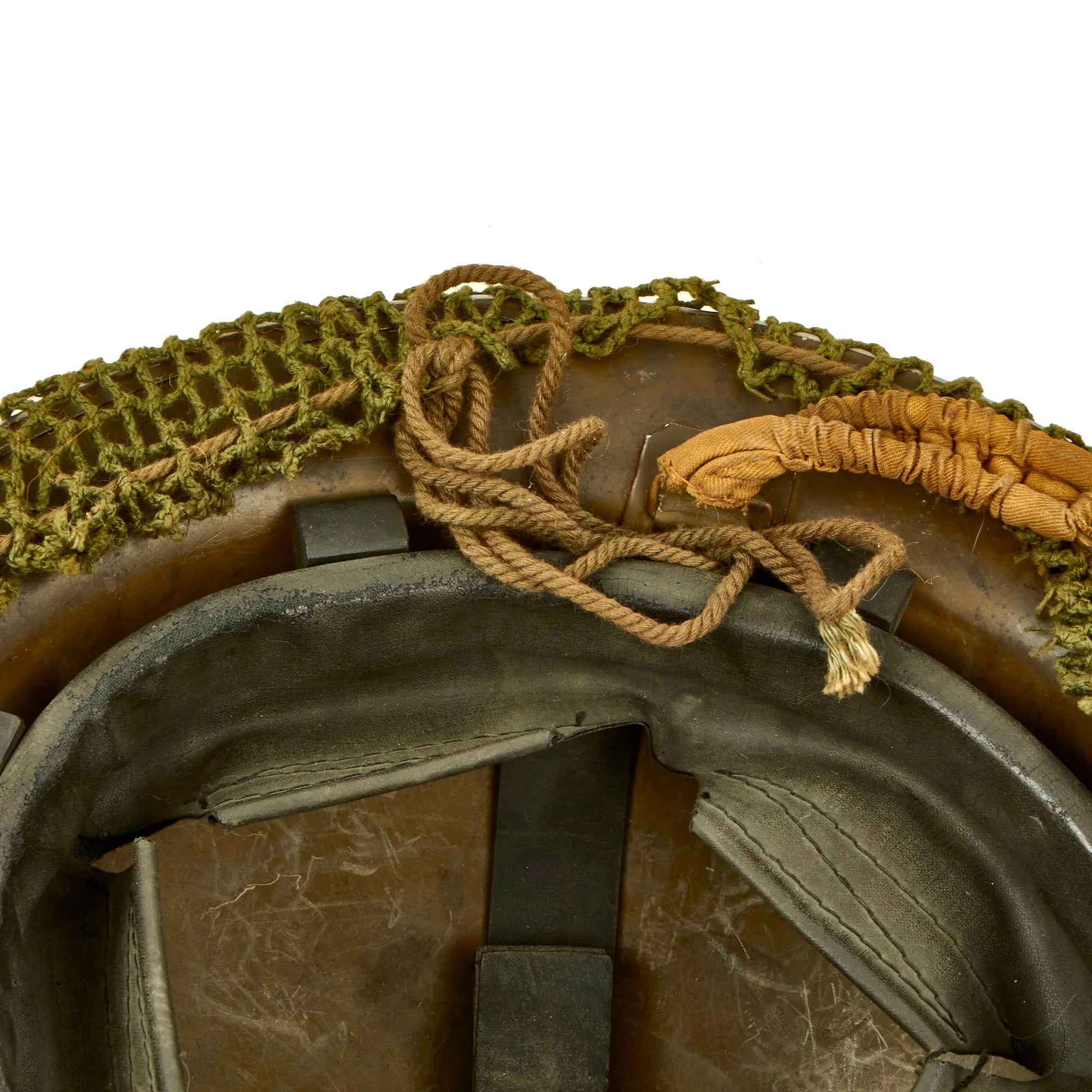 Original Canadian WWII Brodie MkII Steel Helmet by Canadian Motor Lamp Company Complete with Helmet Net and Scrim - Dated 1942