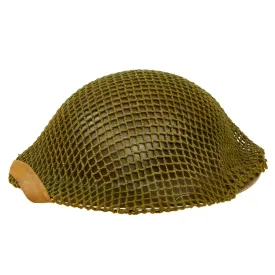 Original Canadian WWII Brodie MkII Steel Helmet by Canadian Motor Lamp Company Complete with Helmet Net and Scrim - Dated 1942