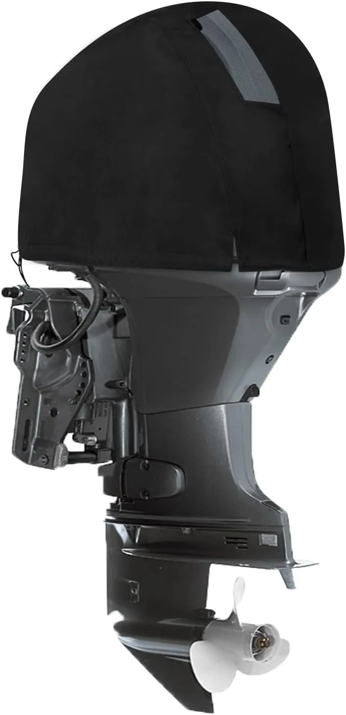 Outboard Motor Cover for Yamaha, Waterproof 600D Heavy Duty Outboard Engine Cover with Mesh Vented, Fit 4CYL 996cc Outboard F50H, F60F, F70A(2010>)