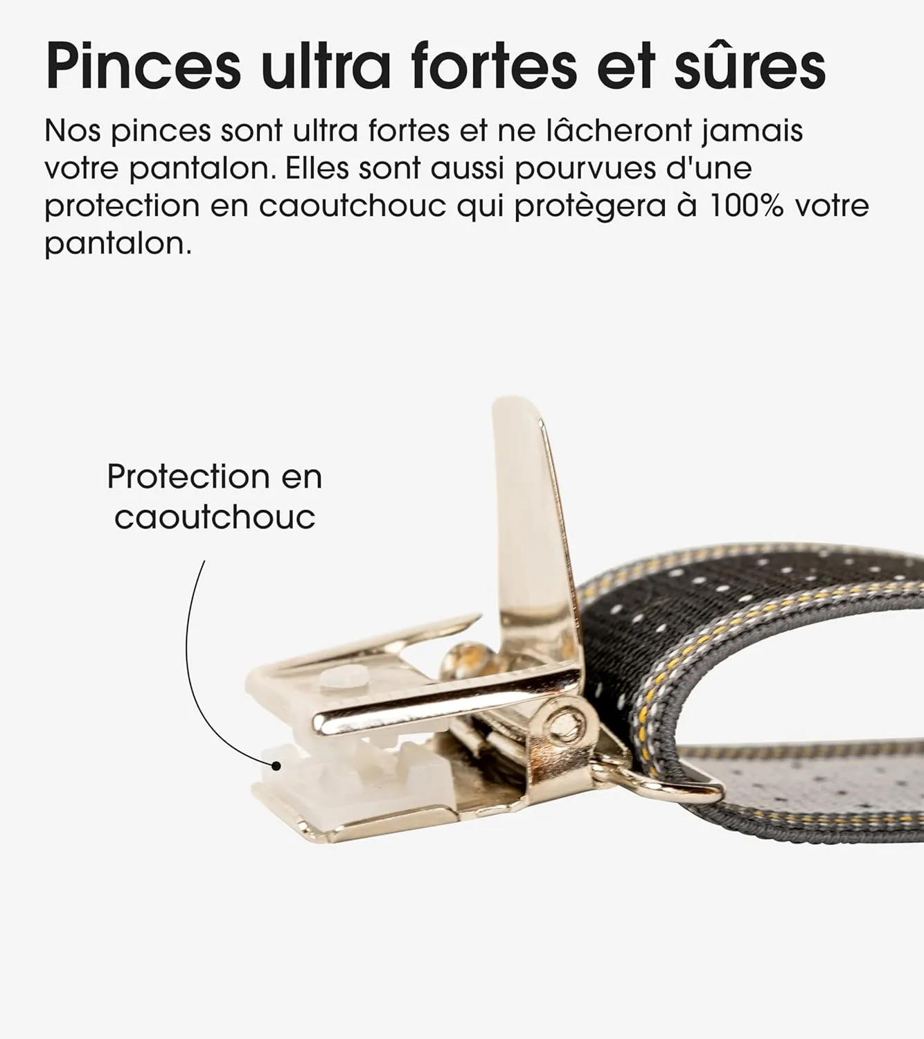 PIERROT Mens Suspenders - One Size Adjustable and Elastic Suspenders for Men Trousers Heavy Duty with 4 Very Strong Clips