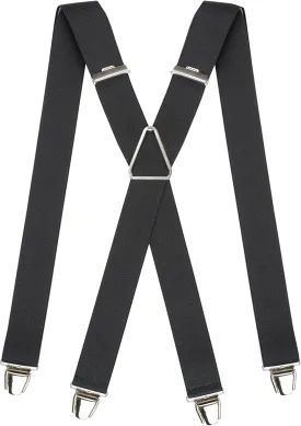 PIERROT Mens Suspenders - One Size Adjustable and Elastic Suspenders for Men Trousers Heavy Duty with 4 Very Strong Clips