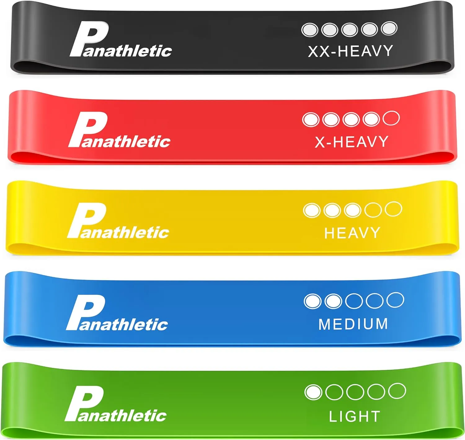 Resistance Bands, Set of 5 Bands  5 Different Resistance Levels, Exercise Guide, eBook, Carry Bag  5X Booty Loop Band for Butt and Legs Women - Fitness Stretch Band for Workout Men