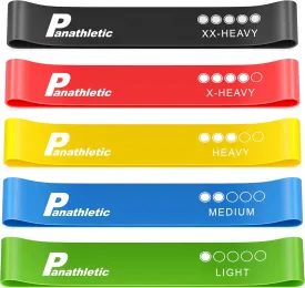 Resistance Bands, Set of 5 Bands  5 Different Resistance Levels, Exercise Guide, eBook, Carry Bag  5X Booty Loop Band for Butt and Legs Women - Fitness Stretch Band for Workout Men