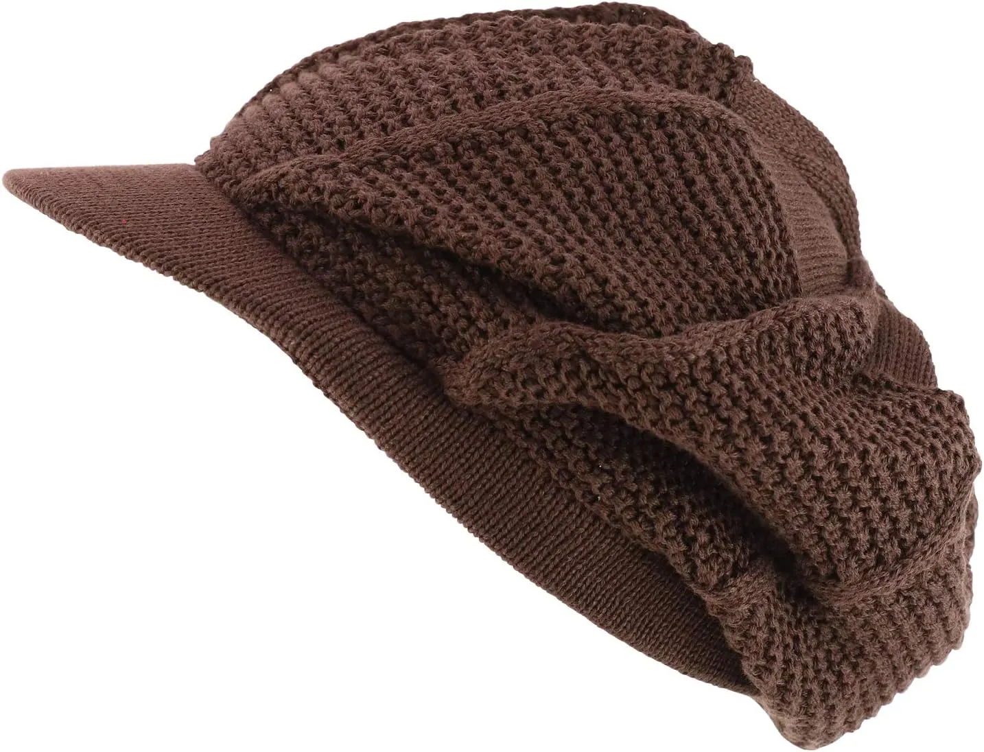 RGY Striped Knit Deep Crown 100% Cotton Rasta Beanie Visor