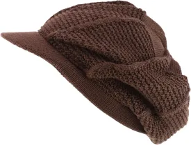 RGY Striped Knit Deep Crown 100% Cotton Rasta Beanie Visor