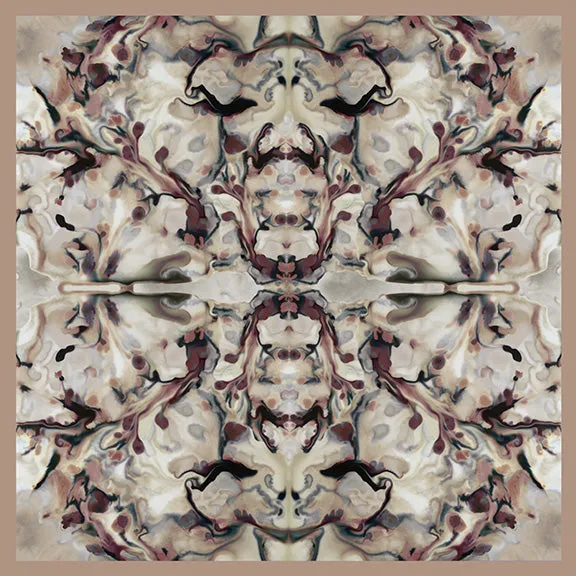 Silk Carre´Abstract Floral Warm Taupe