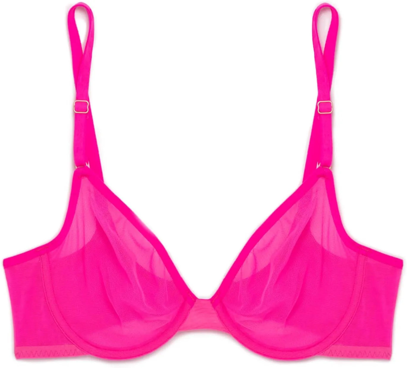 Smart & Sexy Sheer Mesh Demi Underwire Bra  Available in Single or 2-Pack, Flirty & Supportive