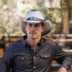 Stampede Men's Straw Cowboy Hat - The Lonestar Black Stain
