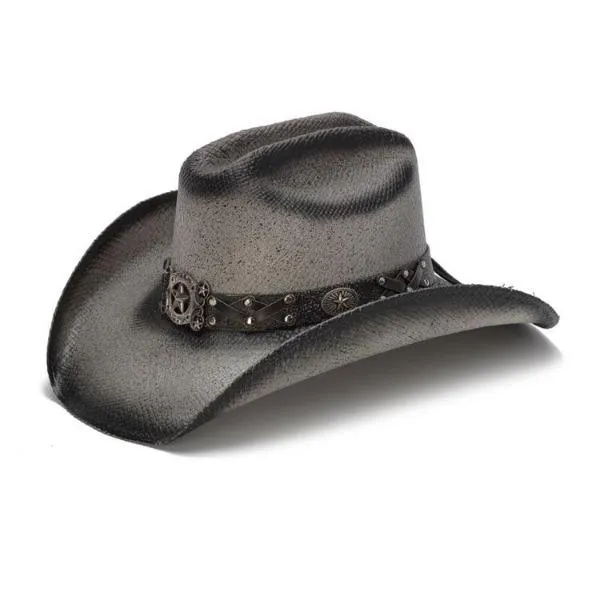 Stampede Men's Straw Cowboy Hat - The Lonestar Black Stain