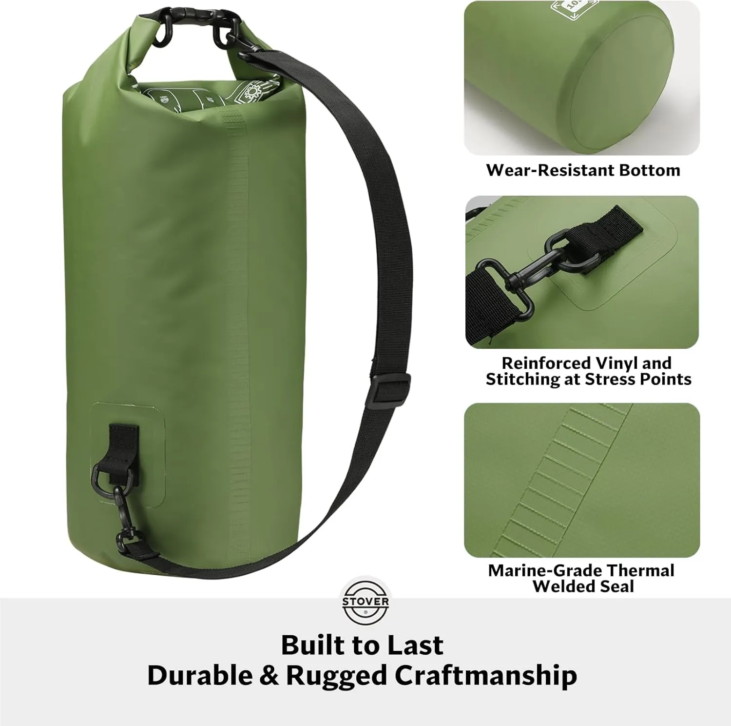STOVER 5/10/25/30/40/55L Waterproof Backpack- Floating Dry Bag for Kayaking, Travel, Beach, Hiking, & Camping, Men/Women