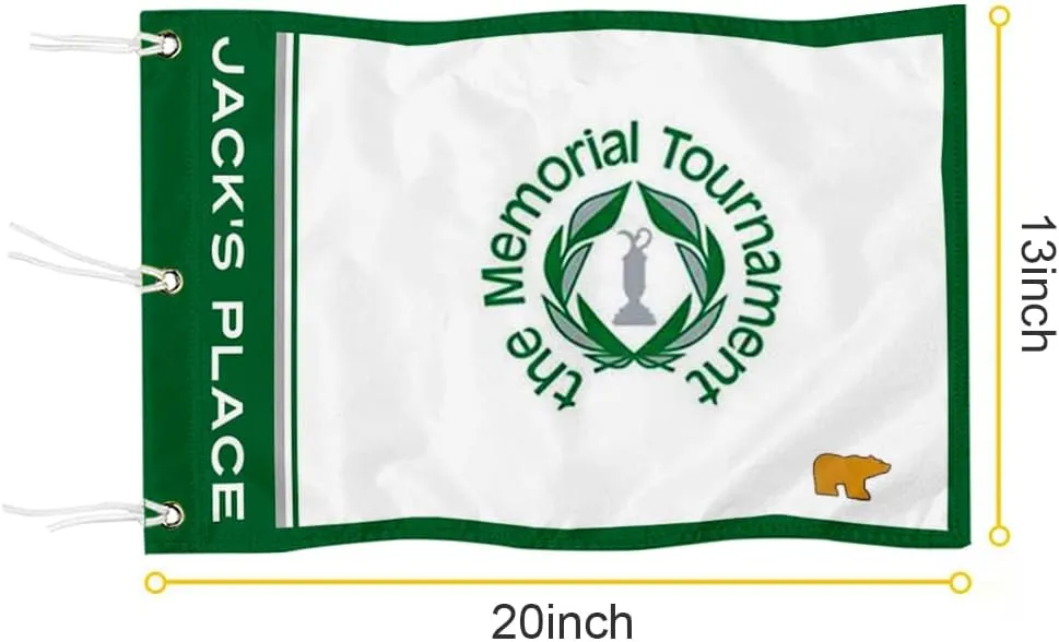 The Memorial Tournament Golf Pin PGA Flag Practic Putting Green Golf Flag For Backyard Garden Double-Sewn 600D Nylon Miniature Pin Flag (20"X13" Grommet)