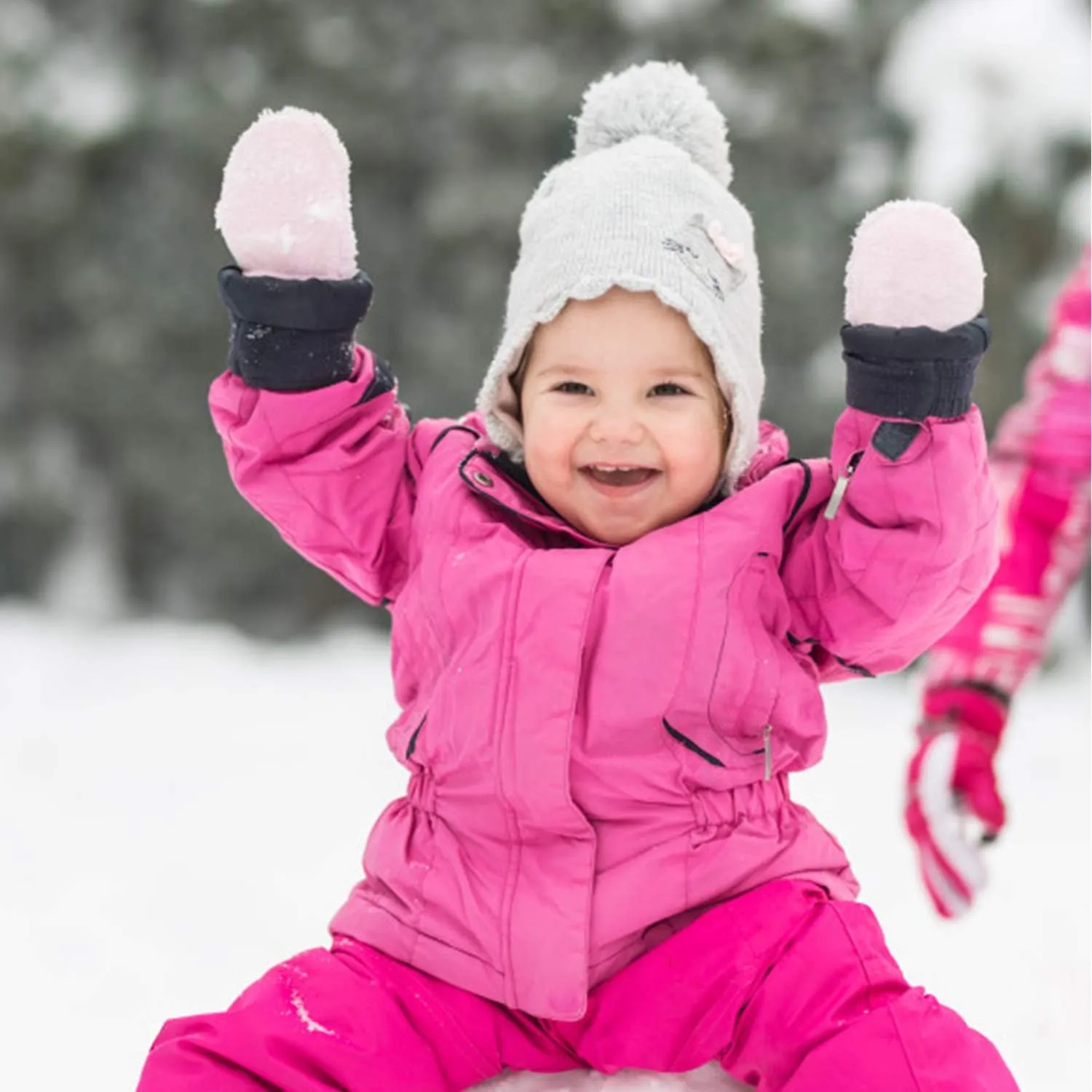 Toddler Baby Boy Girls Winter Warm Mittens - Kids Easy-On Sherpa Fleece Lined Snow Infant Gloves 2 Pairs